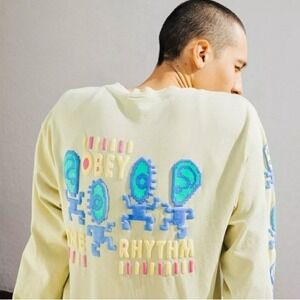 VTG Y2K 2000's OBEY the Rhythm Long Sleeve T-Shirt w/ Puffy Graphics!!‎ Sz Large
